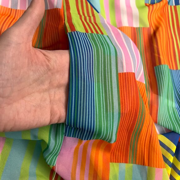 J. NNA Multicolor Patchwork Tiered Maxi Tank Colorful Dress Sz M - Picture 9 of 11